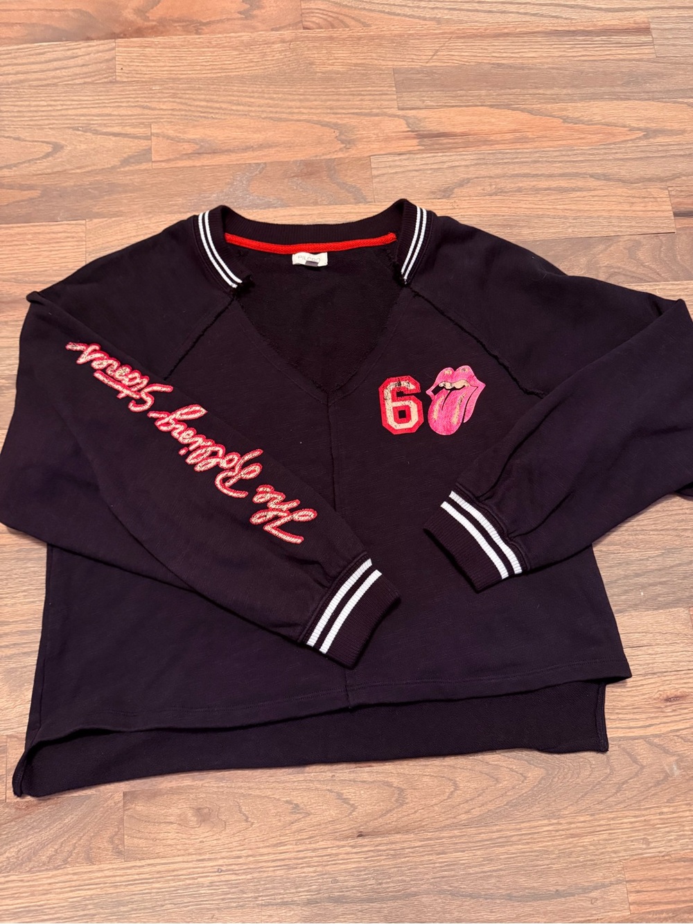 Anthropologie- PILCRO Rolling Stones V-Neck sweatshirt